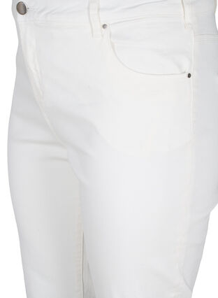 7/8-lengde jeans med rå kanter og høyt liv, White, Packshot image number 2