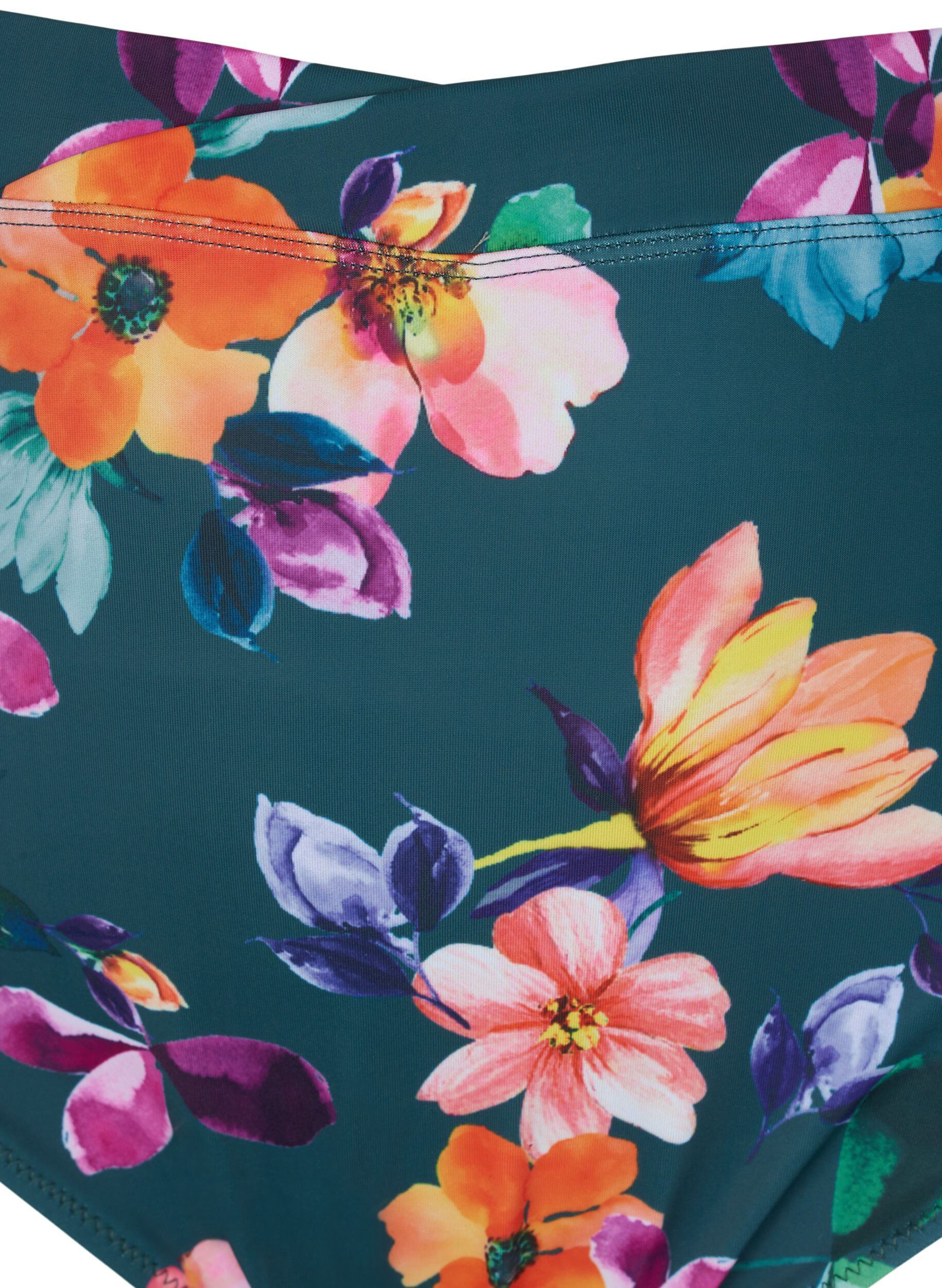 Zizzi Bikinibukser med utskrift og h&oslash;y midje, Meave Print, Packshot image number 2