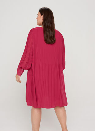 Langermet kjole med plissé, Vivacious, Model image number 1