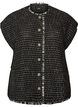 Rutete vest med dekorative knapper, Svart, Packshot image number 0