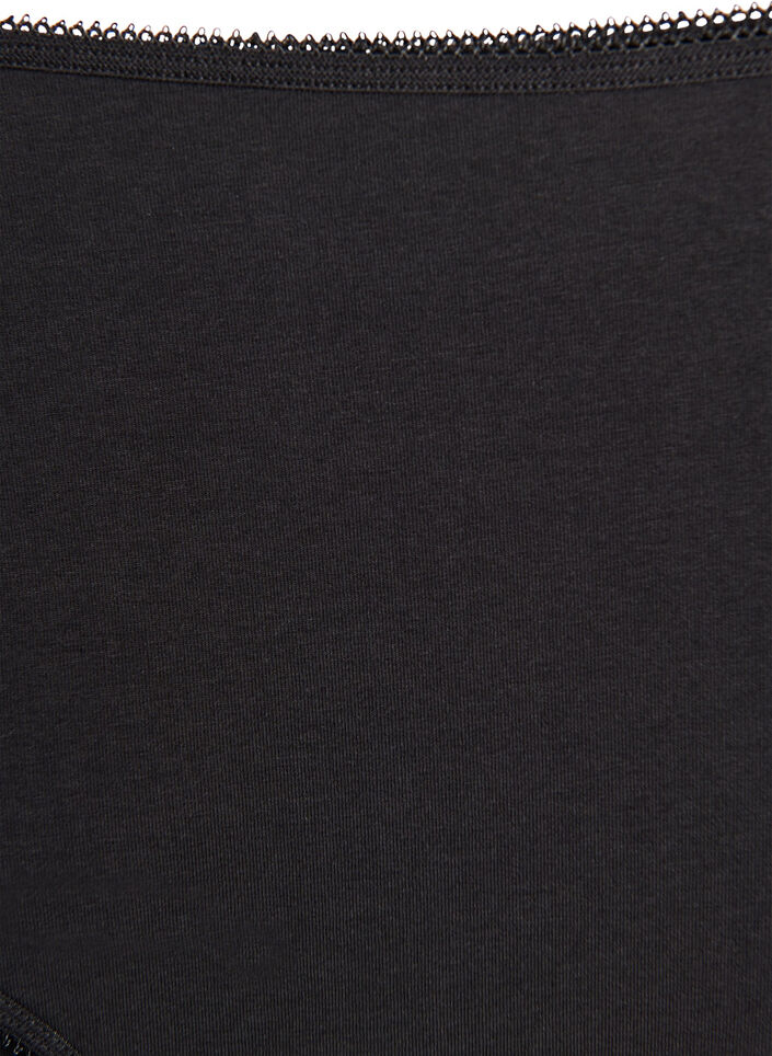 Bomullstruse, 3 stk. med normal h&oslash;yde i livet, Svart, Packshot image number 3