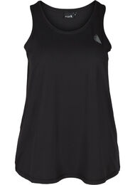 Ensfarvet treningstopp med rund hals, Black