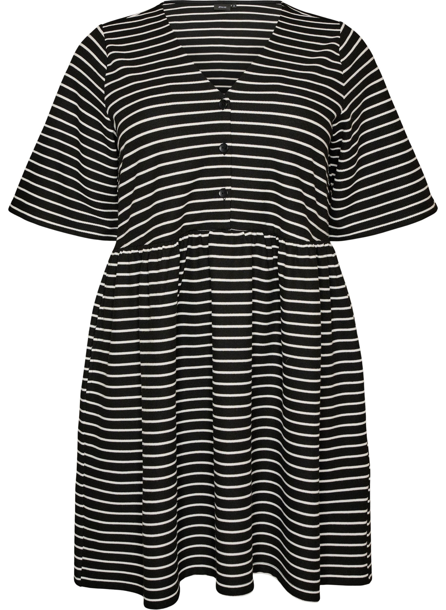 ZizziKjole med ribbet tekstur og empirelinje, Hvit, Packshot image number 0