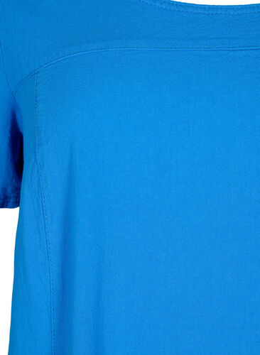 Kortermet kjole i bomull, French Blue, Packshot image number 2