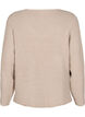Strikket bluse med v-hals og lange ermer, Simply T. White Mel., Packshot image number 1