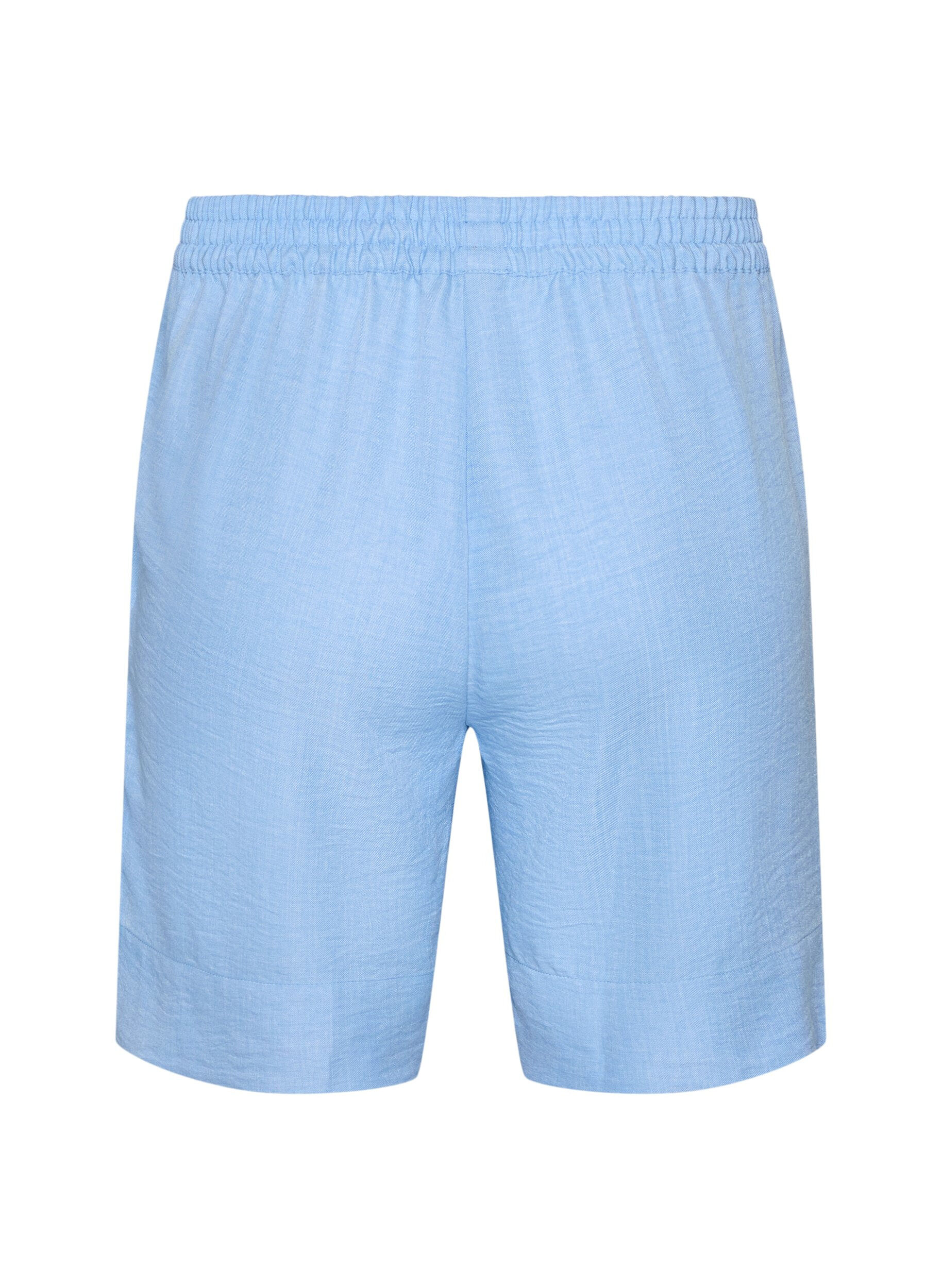ZizziShorts med lommer og h&oslash;y midje, Bl&aring;, Packshot image number 1
