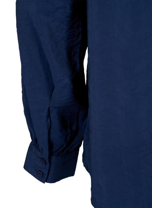 Langermet skjorte i Tencel ™ Modal, Navy Blazer, Packshot image number 4