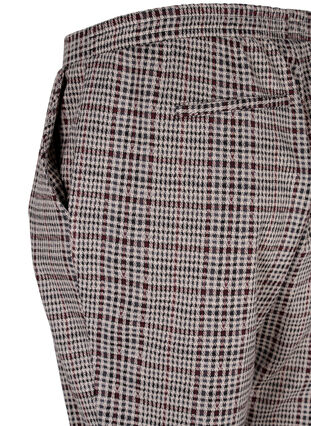 Cropped Maddison bukser med rutete mønster, Brown Check, Packshot image number 3