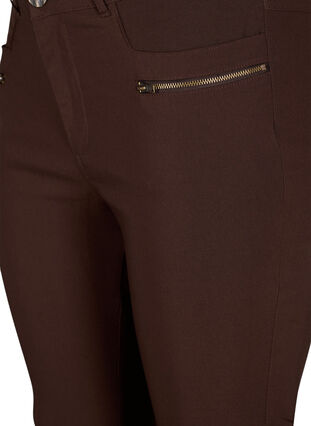 Tettsittende bukser med glidelåsdetaljer, Coffee Bean, Packshot image number 2