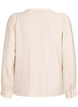 Bluse med V-hals og broderte bånd, Beige, Packshot image number 1
