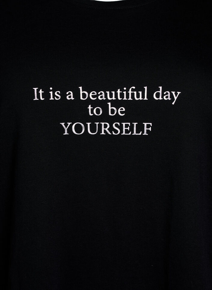 T-skjorte med trykk, Svart, Packshot image number 2