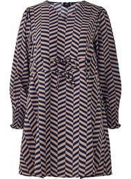 Kjole med knytebelter i midjen, Fossil Navy Blazer