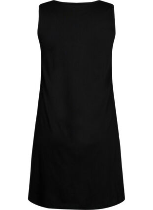 Ermeløs kjole i bomull med A-form, Black, Packshot image number 1