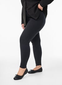 Leggings med regular midje og mønster, Svart Leggings med regular midje og mønster, Svart, Model