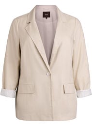 Blazer i lin og viskose med slag og lommer, Beige
