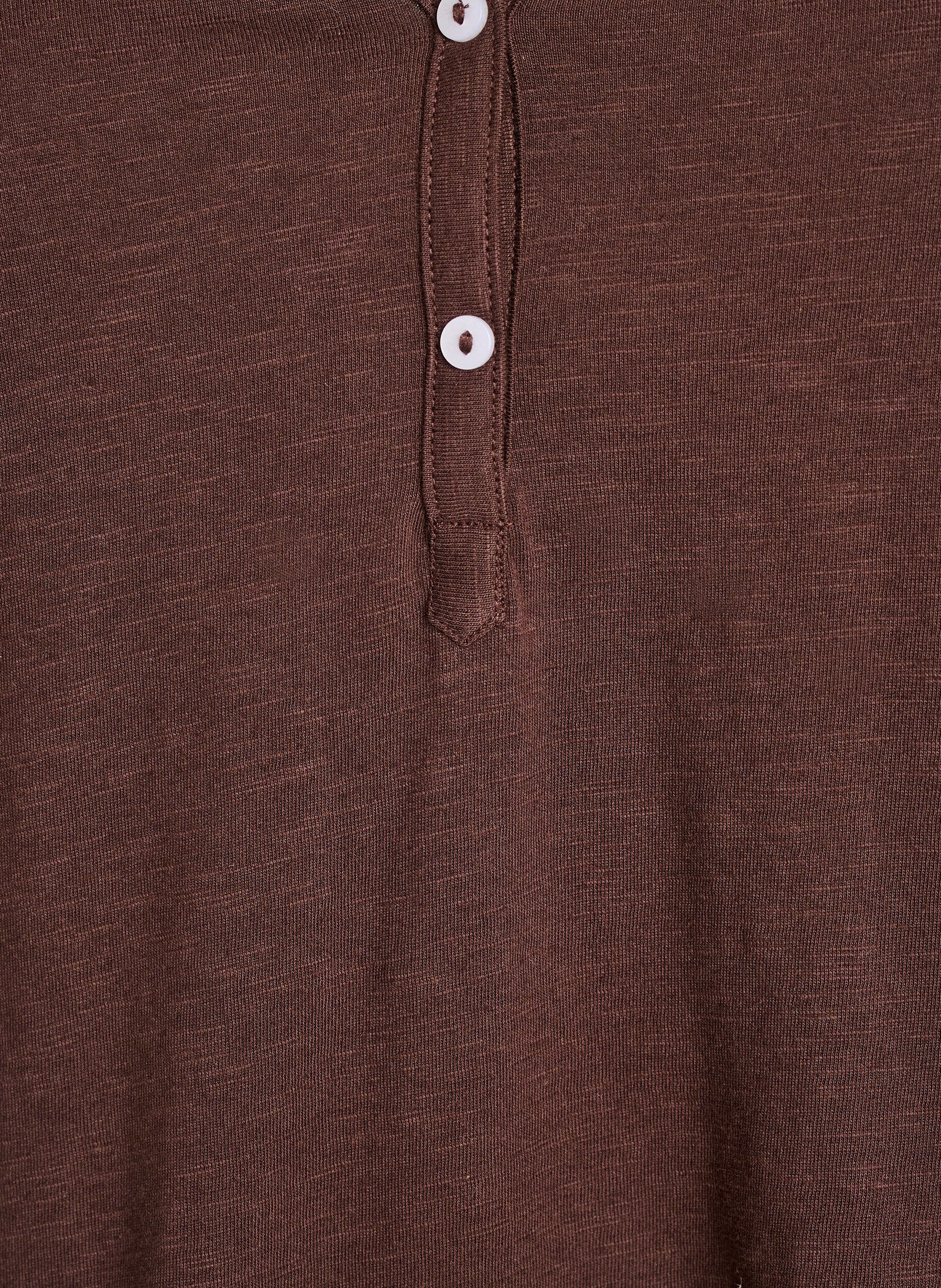 ZizziT-skjorte med knappdetalj, Brun, Packshot image number 2