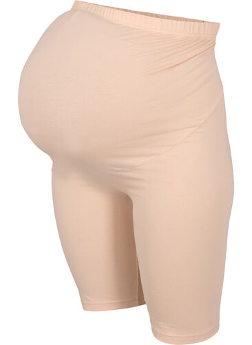 Tettsittende gravidshorts i bomull, Frappé, Packshot image number 0