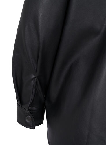 Skjorte i imitert skinn, Black, Packshot image number 3