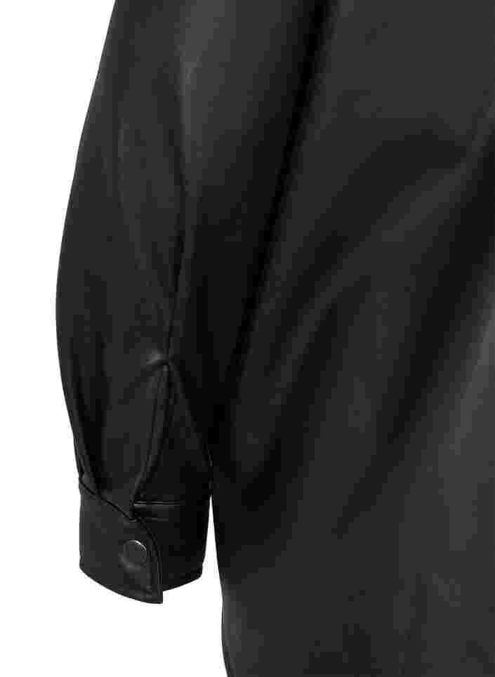 Skjorte i imitert skinn, Black, Packshot image number 3