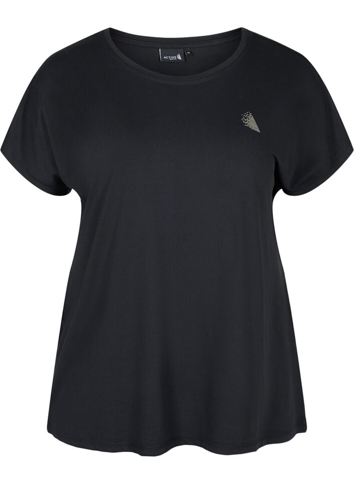 Ensfarget t-skjorte til trening, Svart, Packshot image number 0