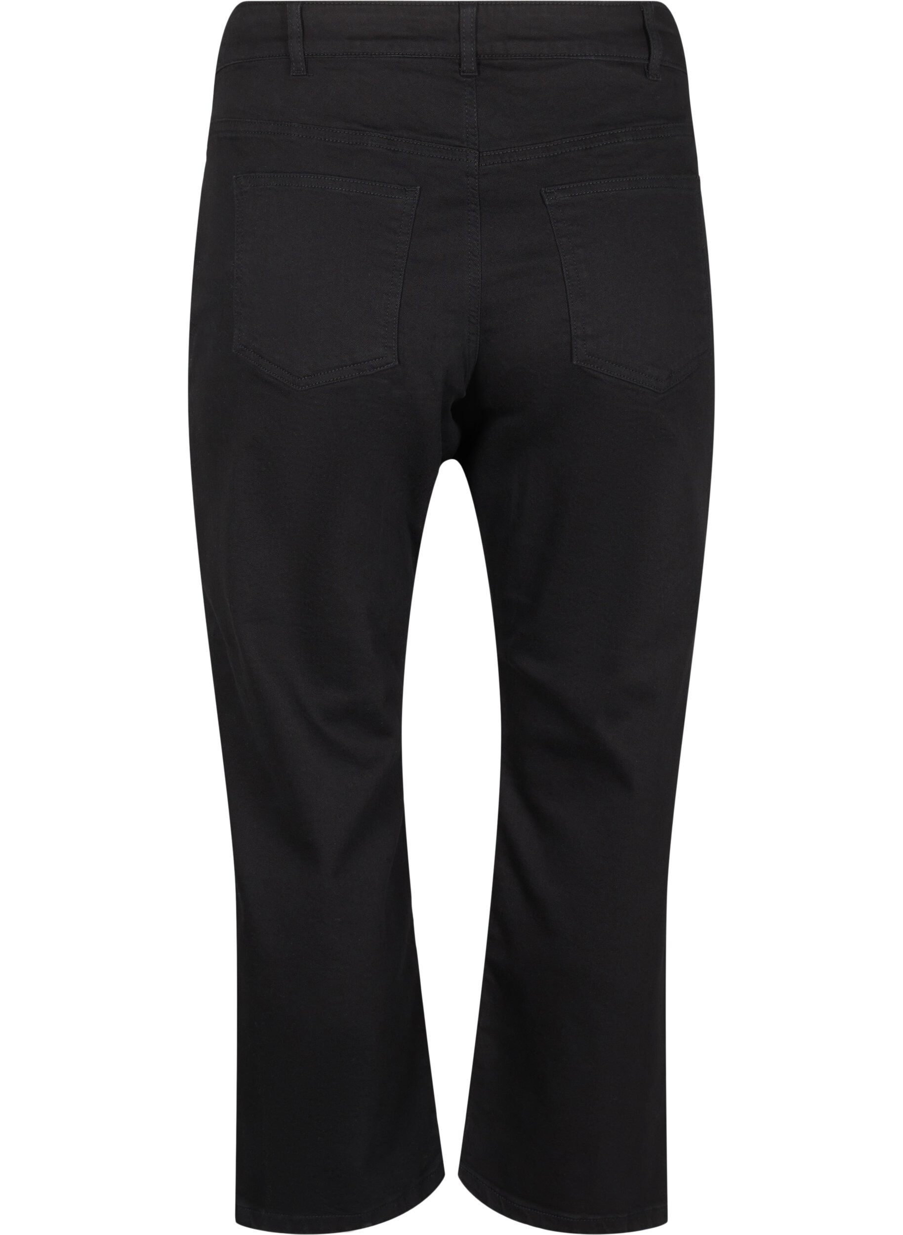 Zizzi Cropped Vera jeans med rett passform, Black, Packshot image number 1