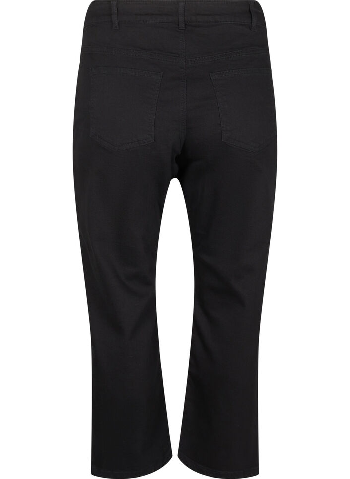 Cropped Vera jeans med rett passform, Black, Packshot image number 1