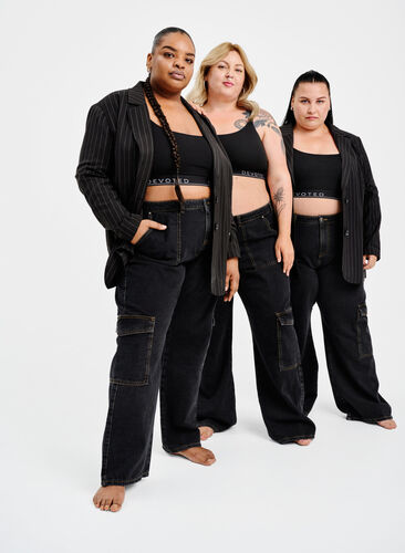 Cargo-jeans med rett passform, Black Stone, Image image number 0