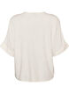Viskosebluse med heklet kant og knapper, Vanilje, Packshot image number 1