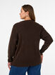 Melert strikkebluse med rund hals, Brun, Model image number 2
