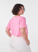 Ensfarget basis T-skjorte i bomull, Rosa, Model image number 2