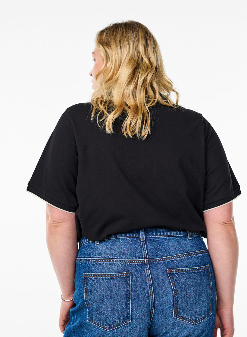 Kortermet poloskjorte, Svart, Model image number 2