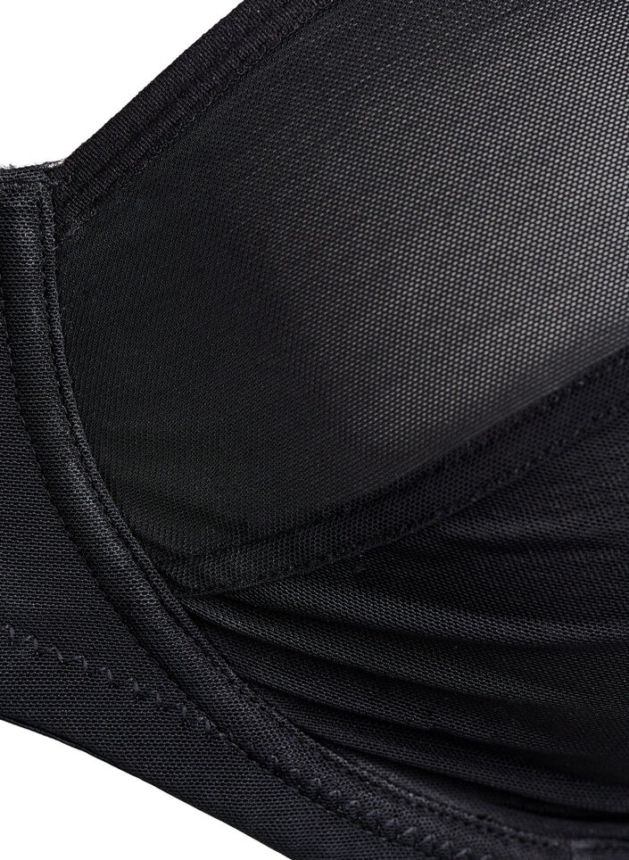 Heldekkende basis BH i mesh, Svart, Packshot image number 2