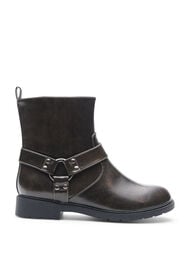 Wide fit - Kort bikerstøvel, Black Olive