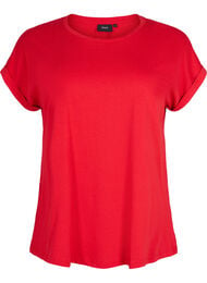 Kortermet T-skjorte i bomullsblanding, Tango Red, Packshot