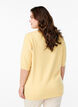 Strikket bluse med korte ermer, Gul, Model image number 2