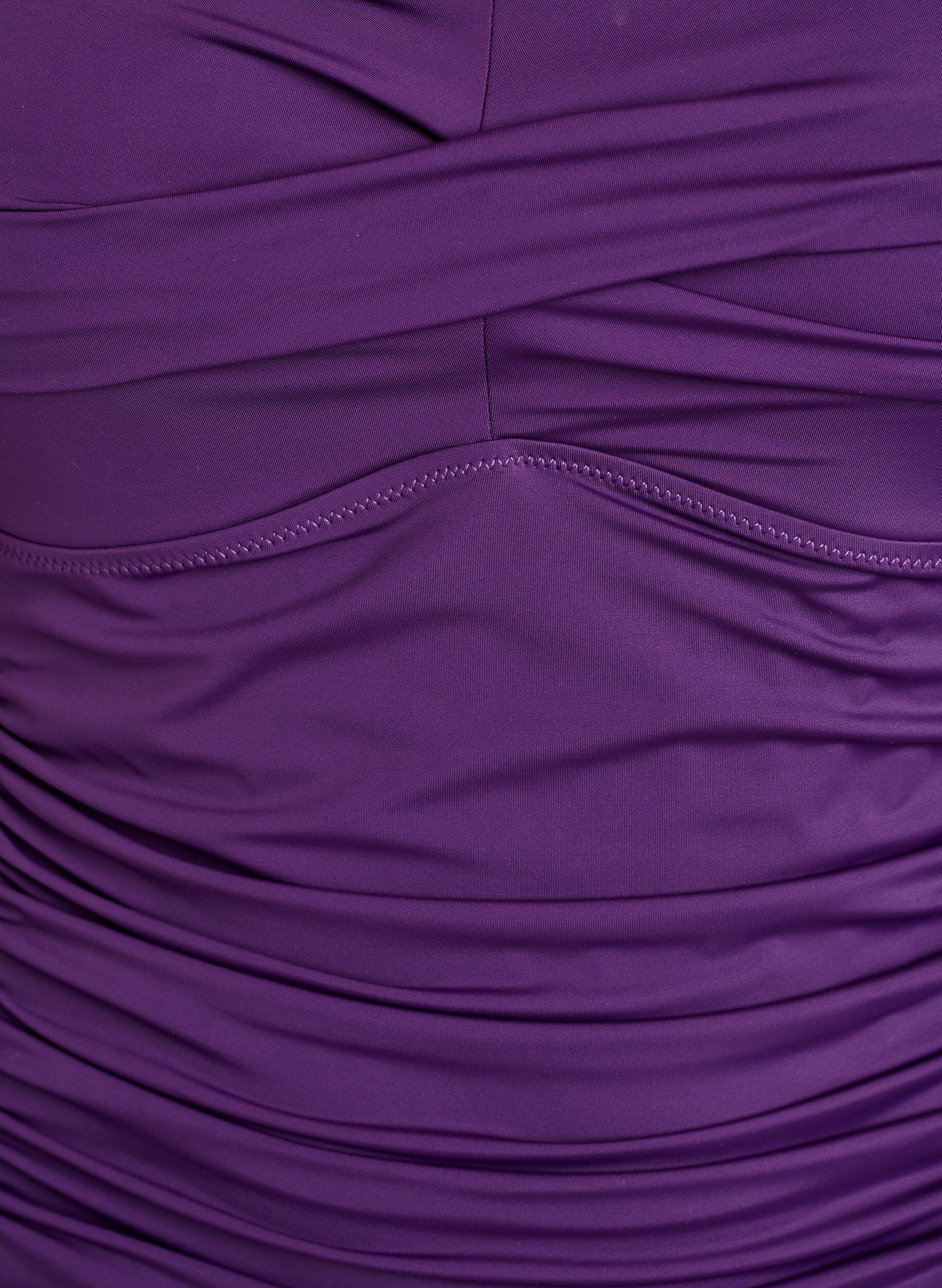 ZizziPolstret badedrakt med drapering, Lilla, Packshot image number 2