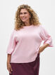 L&oslash;s strikket bluse med korte ermer, Rosa, Model image number 0