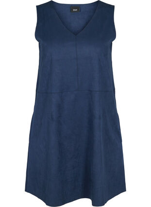 Kjole med A-form uten ermer, Dark Blue, Packshot image number 0