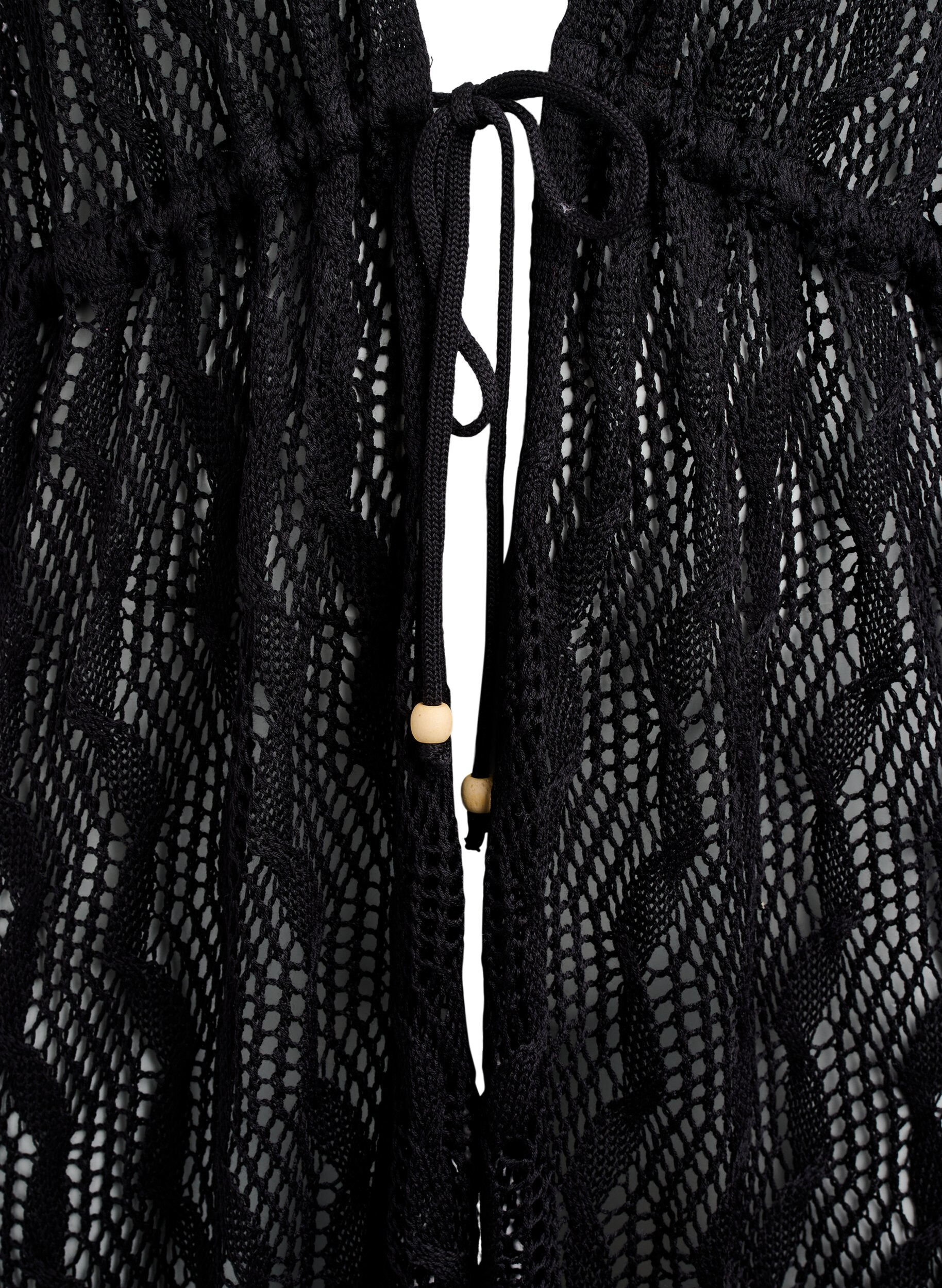 Zizzi Strandkimono med knytebelte, Svart, Packshot image number 2