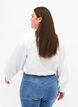 Skjortebluse i viskose med volanger, Bright White, Model image number 1