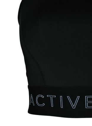 Sports-BH med tekstmønster, Black, Packshot image number 2