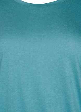 Ensfarget bluse med 3/4-ermer, Brittany Blue Mel., Packshot image number 2
