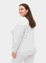 Melert cardigan med ribbet struktur, Natural Mélange, Model