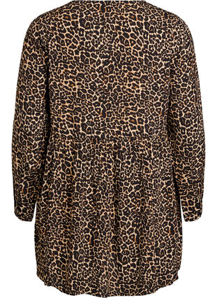 Zizzi Langermet tunika med skjæring, Brun, Packshot image number 1