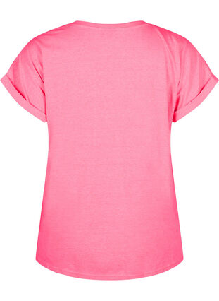 Neonfarget T-skjorte i bomull, Neon pink, Packshot image number 1
