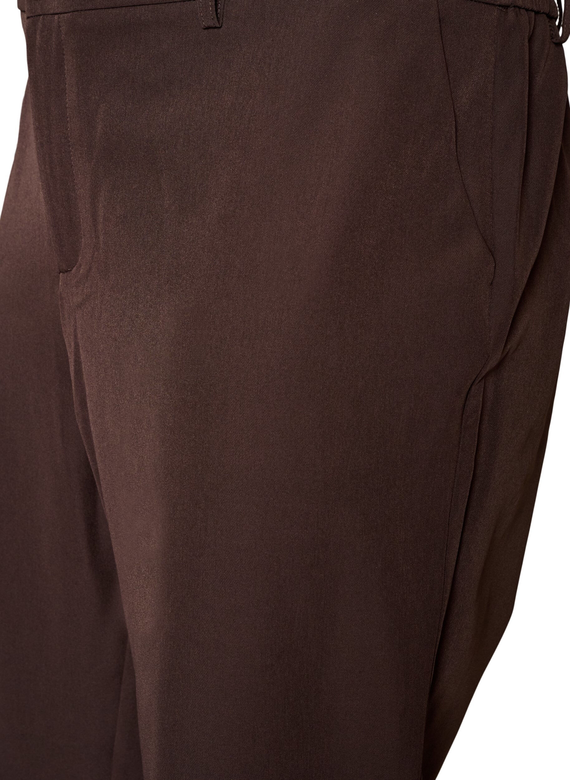 ZizziTrousers with pockets and straight legs, Brown, Packshot image number 2