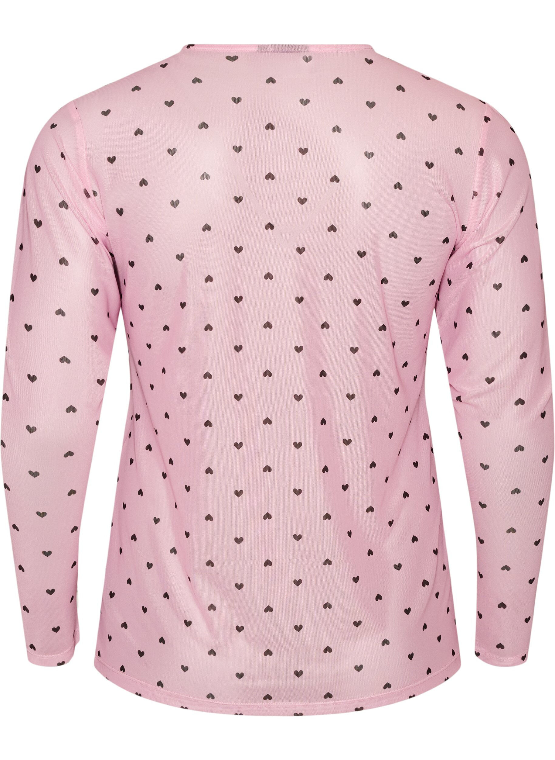 ZizziMesh bluse med trykk, Rosa, Packshot image number 1