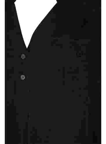 Viskosetunika med korte ermer, Black, Packshot image number 2