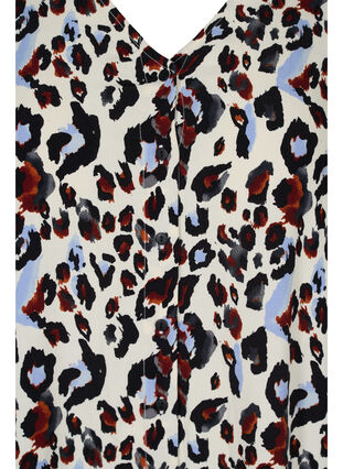 Mønstrete kjole med V-hals og 3/4-ermer, White Leo Print, Packshot image number 2