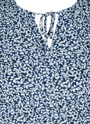 Kortermet viskosekjole med mønster, Petit Blue Flower, Packshot image number 2